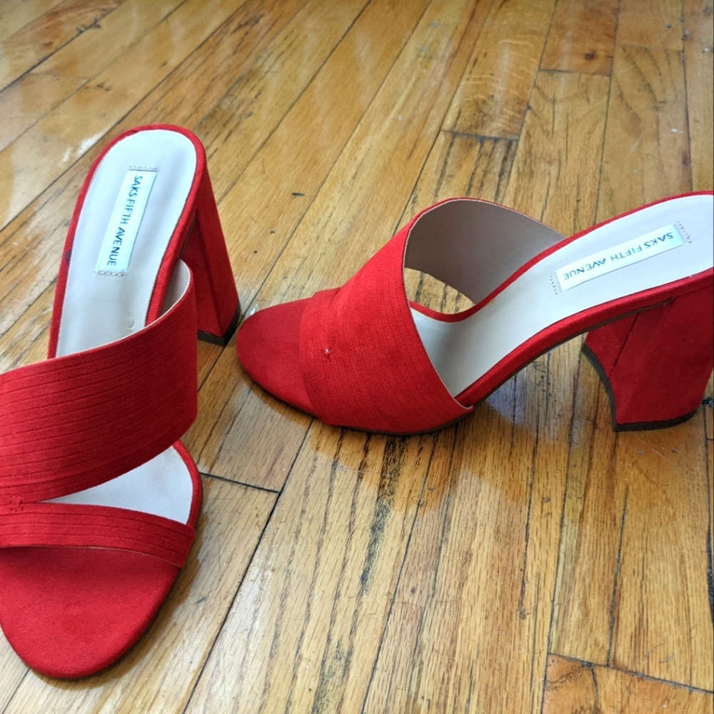 Saks Fifth Avenue Red Mules